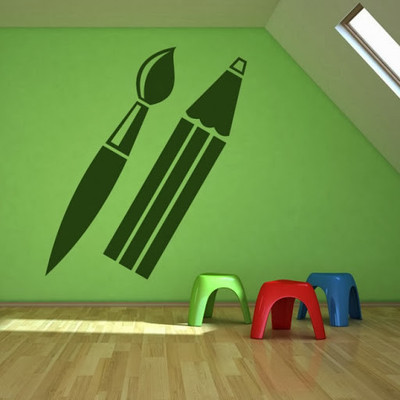 50% OFF on DeStudio DeStudio Brush Pencil Decorative Wall Stickers Size MEDIUM WALL STICKER Sticker