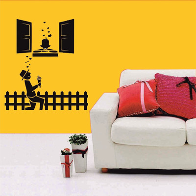 16% OFF on meSleep Love Design Black PVC Sticker Pack of 1