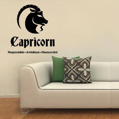 20% OFF on Chipakk Capricorn Zodiac Decal - Black-S Pigmented Polyvinyl Films Imported Sticker
