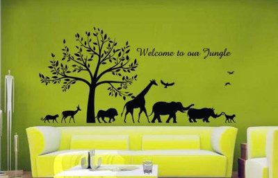43% OFF on Hoopoe Decor Welcome to our Jungle Wall Sticker Pack of 1