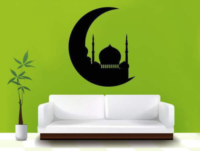 44% OFF on Hoopoe Decor Beautiful mosque on the moon Wall Sticker Pack of 1