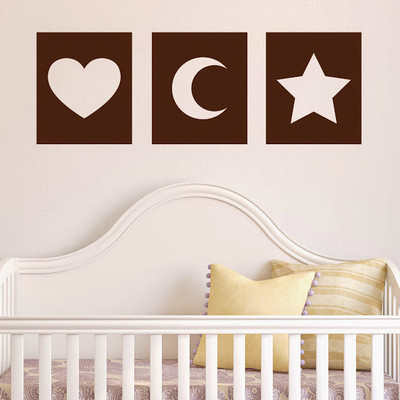 80% OFF on DeStudio Stars Hearts Moon Baby Cute Decal Wall Sticker Sticker