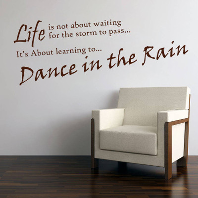 83% OFF on D��cor Kafe Decal Style Dance in the Rain Wall Art Large Size-40*14 Inch Wall Sticker Sticker Pack of 1