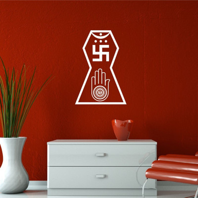 Chipakk Jai Jinendra - White Medium Pigmented Polyvinyl Films Imported Sticker