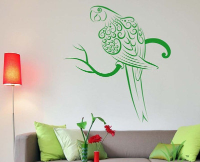 34% OFF on Vitin Enterprises Green crow sitting on a tree branch Self-adhesive Sticker Pack of 1