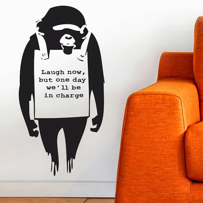 50% OFF on DeStudio Monkey Laugh Win Job Wall Sticker Sticker