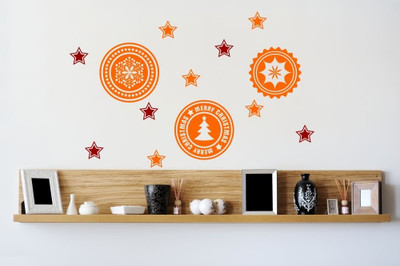 Chipakk Christmas Stamps Decal - Orange & Red Pigmented Polyvinyl Sticker Chipakk Christmas Stamps Decal - Orange & Red Pigmented Polyvinyl Sticker