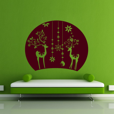30% OFF on Creative Width Decor Christmas Eve And Reindeers Vinyl Sticker Sticker Pack of 1