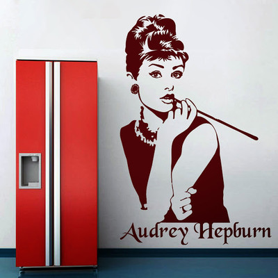 50% OFF on DeStudio DeStudio Audrey Hepburn Portrait One Wall Stickers Size LARGE WALL STICKER Sticker