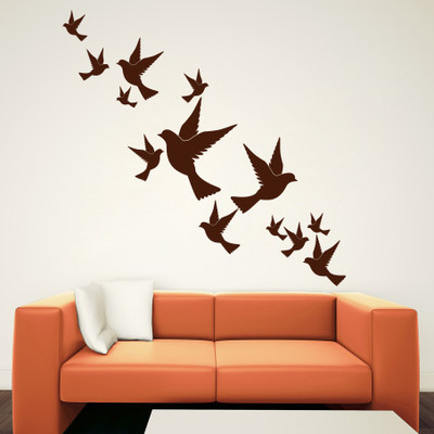 76% OFF on D��cor Kafe Decal Style Lovely Birds Wall Art Small Size-16*15 Inch Wall Sticker Sticker Pack of 1