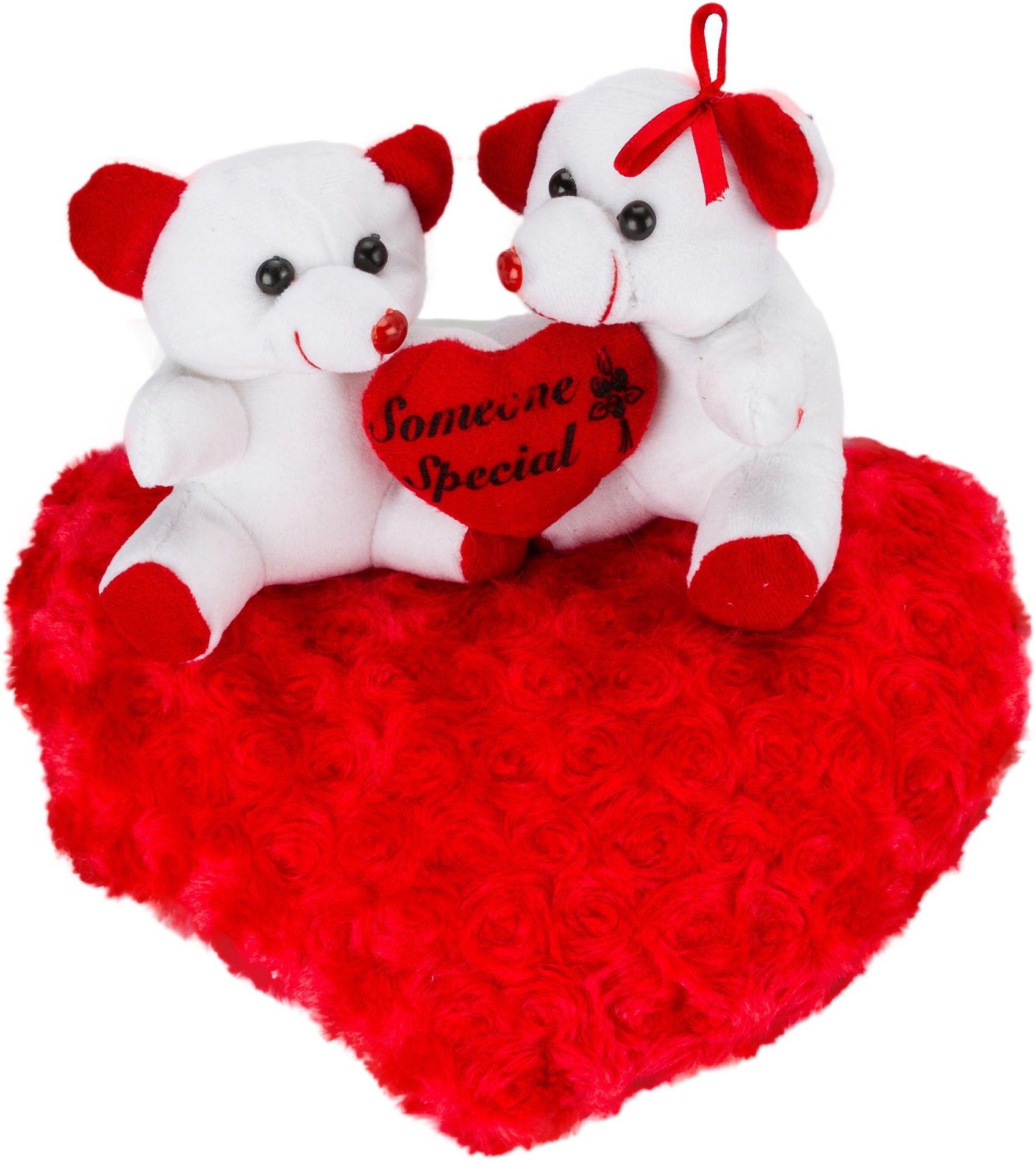 60% OFF on Glitters Couple Teddy On Blooming Red Heart - 11 Inch 60% OFF on Glitters Couple Teddy On Blooming Red Heart - 11 Inch
