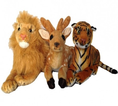 26% OFF on SCG Cute Tiger Lion Deer Combo,Crafted with Love - 32 cm