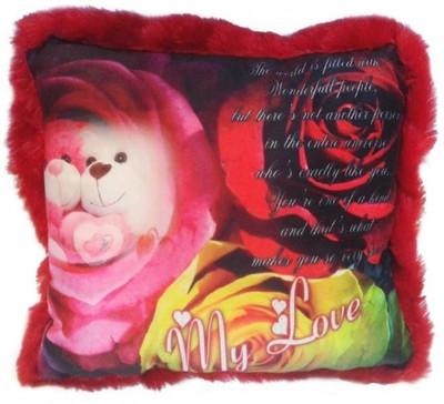 32% OFF on MFT Square Greeting Cushion My Love Teddy Couple Print - 18 inch