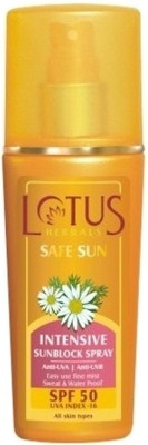 Lotus Herbals Safe Sun Intensive Sunblock Spray - SPF 50: Sunscreen Buy Lotus Herbals Safe Sun Intensive Sunblock Spray - SPF 50: Sunscreen