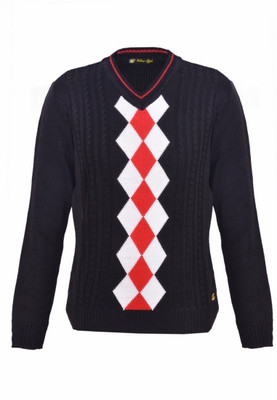 25% OFF on Yellow Apple Self Design V-neck Casual Boy's Sweater