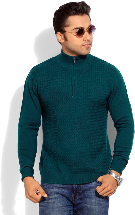 Wills Lifestyle Solid Turtle Neck Casual Men's Sweater - SWTEYE2FZHQMHTMF