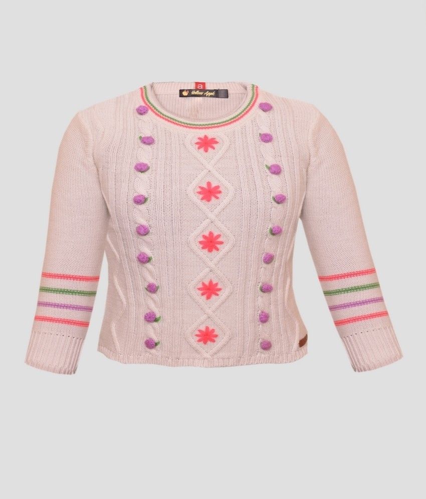 25% OFF on Yellow Apple Self Design Round Neck Casual Girl's Sweater 25% OFF on Yellow Apple Self Design Round Neck Casual Girl's Sweater