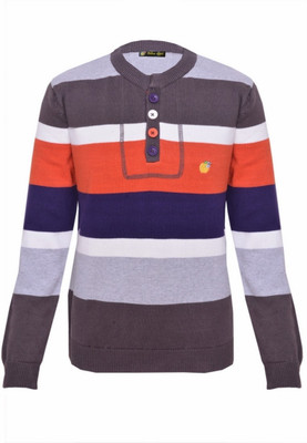 25% OFF on Yellow Apple Striped Round Neck Casual Boy's Sweater