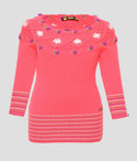 Yellow Apple Self Design Round Neck Casual Girl's Sweater Yellow Apple Self Design Round Neck Casual Girl's Sweater