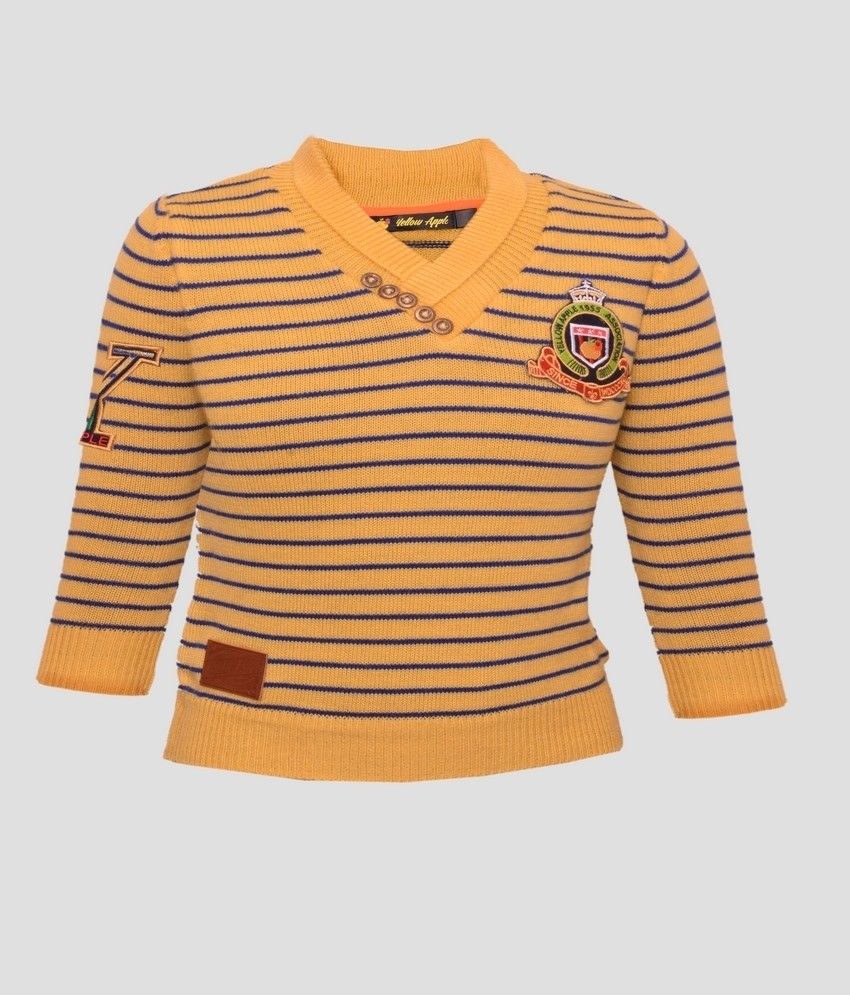 25% OFF on Yellow Apple Striped V-neck Casual Boy's Sweater 25% OFF on Yellow Apple Striped V-neck Casual Boy's Sweater