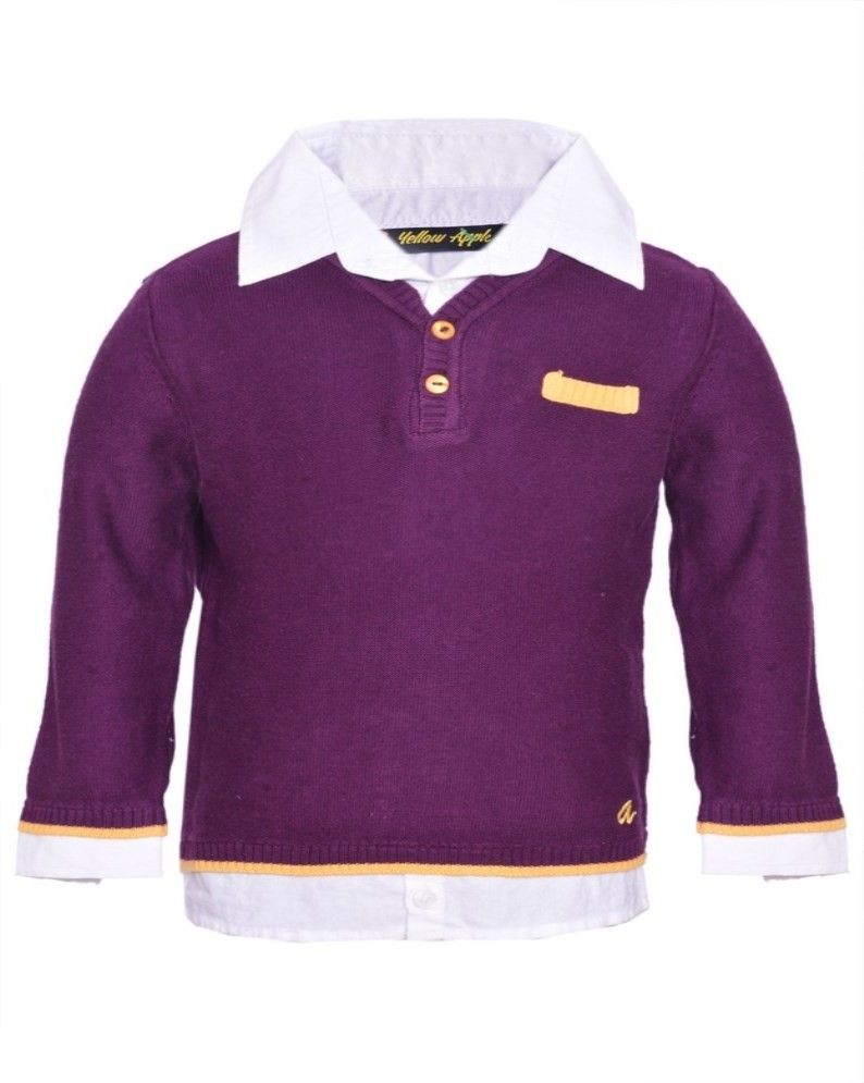 25% OFF on Yellow Apple Solid V-neck Casual Boy's Sweater 25% OFF on Yellow Apple Solid V-neck Casual Boy's Sweater