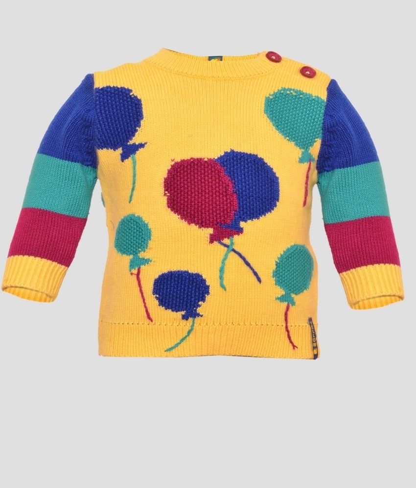 40% OFF on Yellow Apple Self Design Round Neck Casual Baby Boy's Sweater