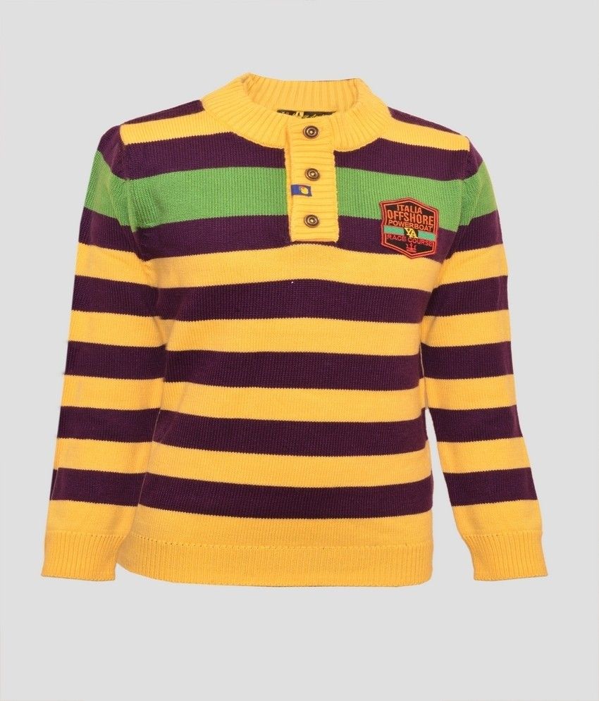40% OFF on Yellow Apple Striped Round Neck Casual Baby Boy's Sweater