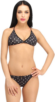 Snoby Purple Plunge Bra & Tanga (SBY7005) Printed Women's