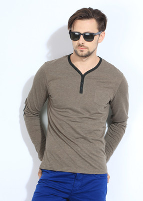 Breakbounce Solid Men's Henley T-Shirt Breakbounce Solid Men's Henley T-Shirt