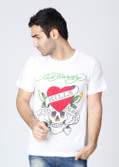 25% OFF on Ed Hardy Printed Men's Round Neck T-Shirt