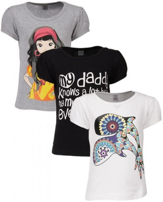 55% OFF on Gkidz Printed Girl's Round Neck T-Shirt