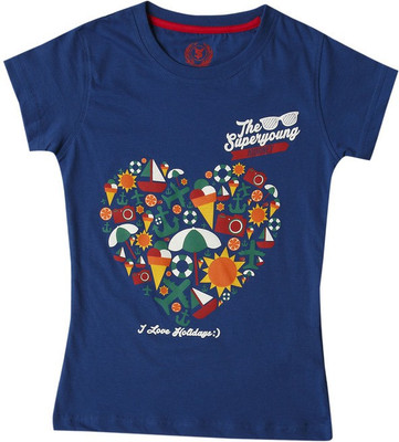 SuperYoung Printed Girl's Round Neck T-Shirt