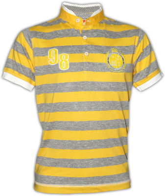 Fingerchips Striped, Printed Boy's Mandarin Collar T-Shirt Fingerchips Striped, Printed Boy's Mandarin Collar T-Shirt
