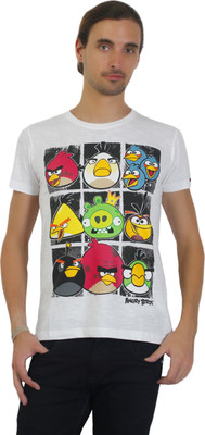 55% OFF on Angry Birds Printed Men's Round Neck T-Shirt
