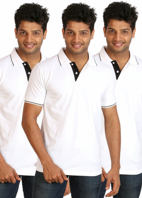 30% OFF on Campus Sutra Solid Men's Polo T-Shirt Pack of 3