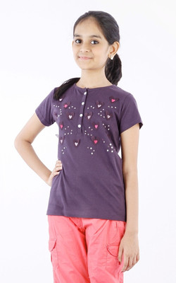 Milou Graphic Print Girl's Henley T-Shirt