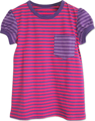 ATUN Striped Baby Girl's Round Neck T-Shirt ATUN Striped Baby Girl's Round Neck T-Shirt
