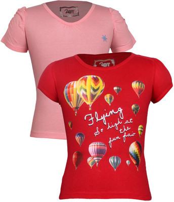 52% OFF on Jazzup Printed Girl's Round Neck T-Shirt
