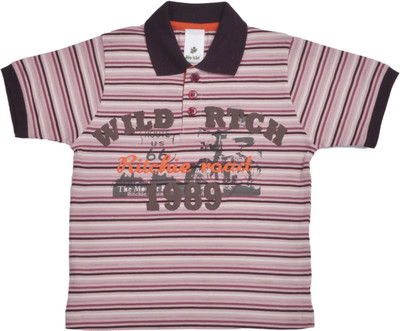 50% OFF on Bio Kid Striped Boy's Polo Neck T-Shirt
