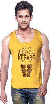Wear Your Opinion Graphic Print Men's Scoop Neck Yellow T-Shirt