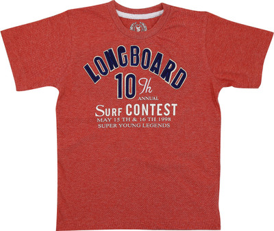 SuperYoung Graphic Print Boy's Round Neck T-Shirt