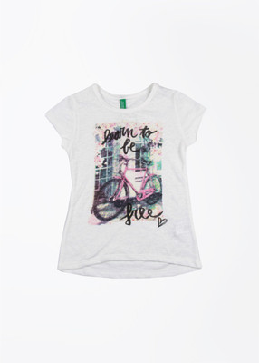 56% OFF on United Colors of Benetton Printed Girl's Round Neck T-Shirt
