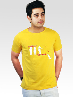 80% OFF on Incynk Printed Men's Round Neck T-Shirt