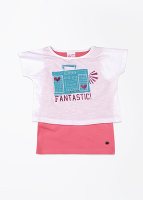 40% OFF on FS Mini Klub Printed Girl's Round Neck T-Shirt