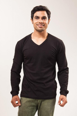 64% OFF on Unisopent Designs Solid Men's V-neck T-Shirt