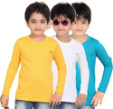 65% OFF on Dongli Solid, Self Design Boy's Round Neck T-Shirt Pack of 3