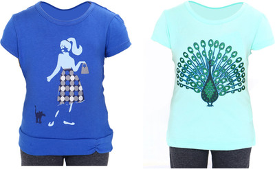 37% OFF on Bio Kid Printed Baby Girl's Round Neck T-Shirt Pack of 2