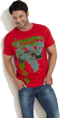 40% OFF on Scullers Printed Men's Round Neck T-Shirt