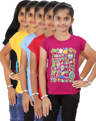 23% OFF on Bes-Tex Printed Baby Girl's Round Neck T-Shirt Pack of 5