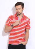 Indian Terrain Striped Men's Polo T-Shirt